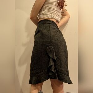 Elegant Black Ruffle Skirt